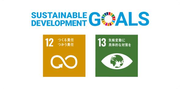 SDGsの目標「12.つくる責任、つかう責任」「13.気候変動に具体的な対策を」